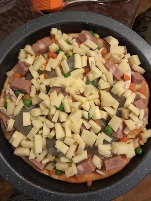什锦鸡肉虾仁披萨(附详细披萨皮的做法)的做法 步骤6