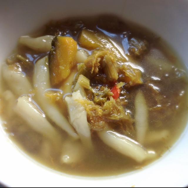 雪菜南瓜面疙瘩