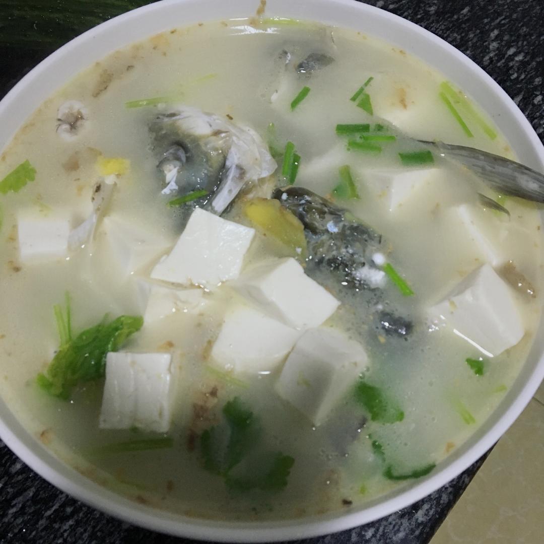 爱吃鱼的大脸猫--做的鱼头豆腐汤