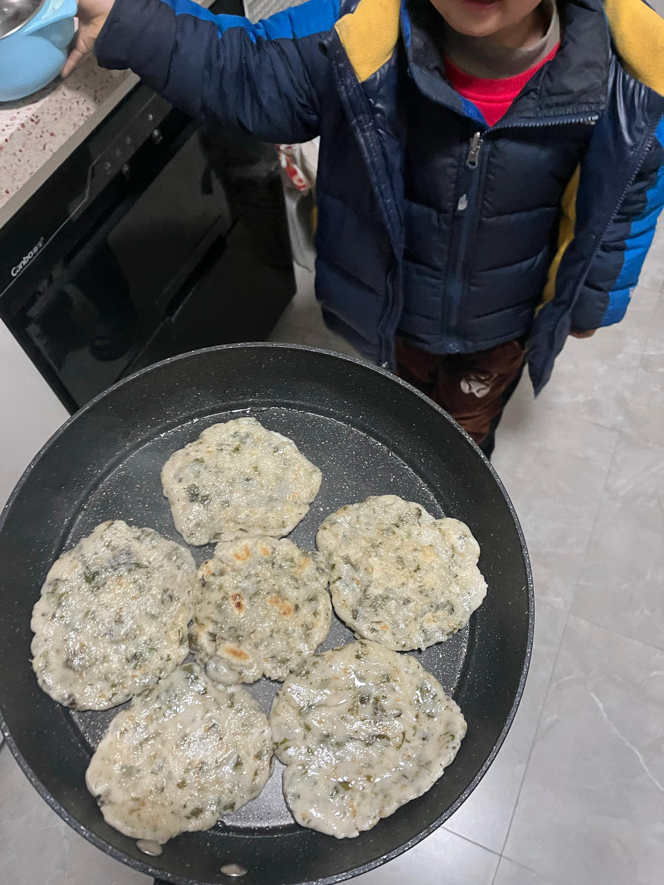 菜鸟也会的糯米粉煎饼
