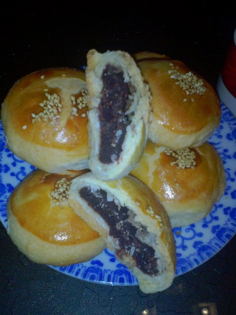 土里金做的香酥红豆饼