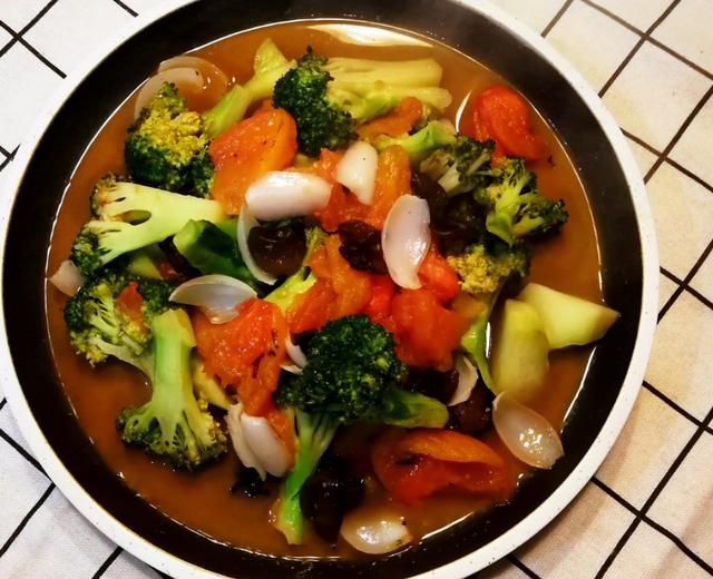 添个青花🌸椒,朴素的蔬菜不再寡淡✨,微麻、微酸、微甜,营养丰富、鲜香浓郁“茄🍅汁百合花椰🥦”的做法