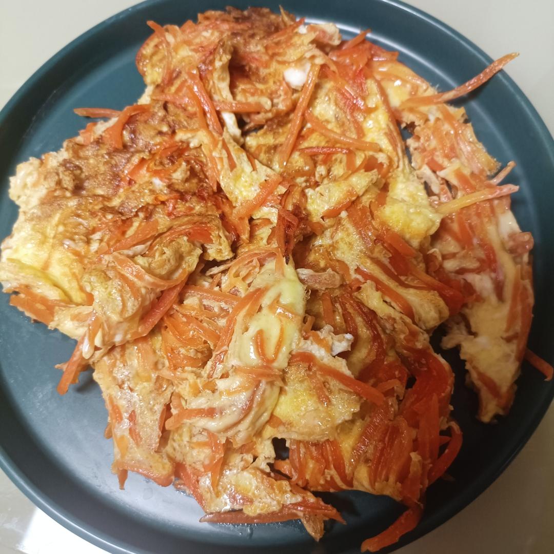 减脂餐-低脂无糖但香甜好吃的胡萝卜煎蛋