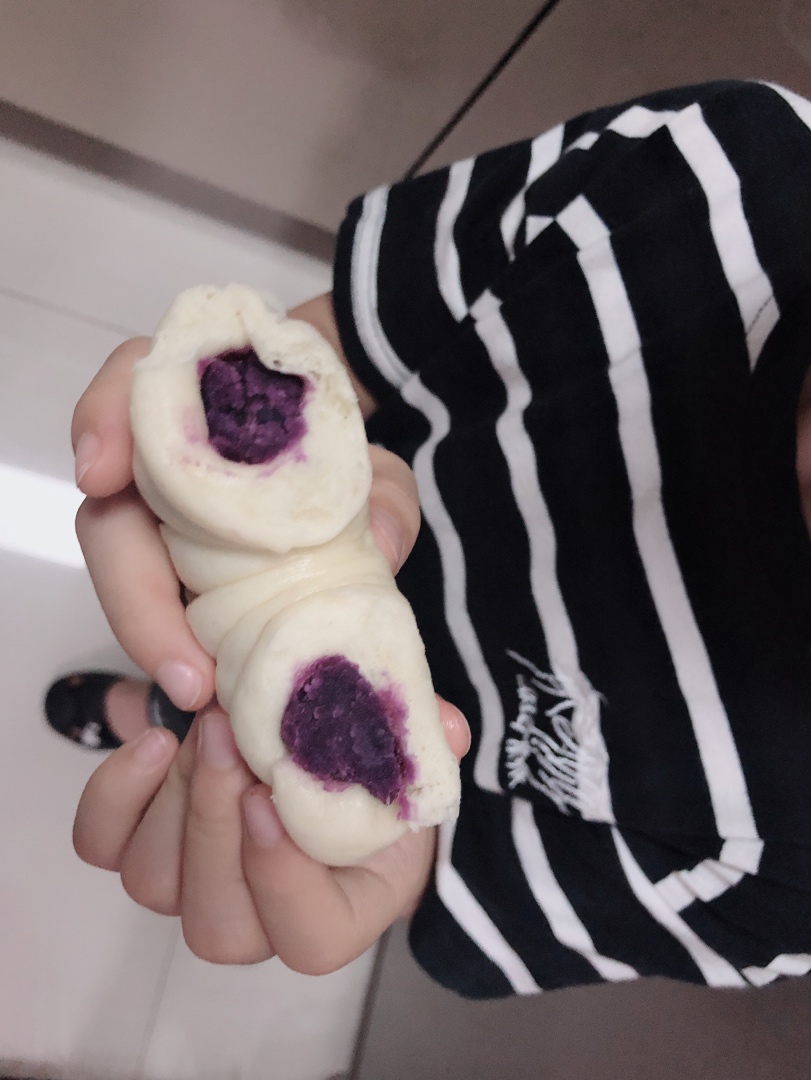 紫薯馅小花环馒头-花样面点