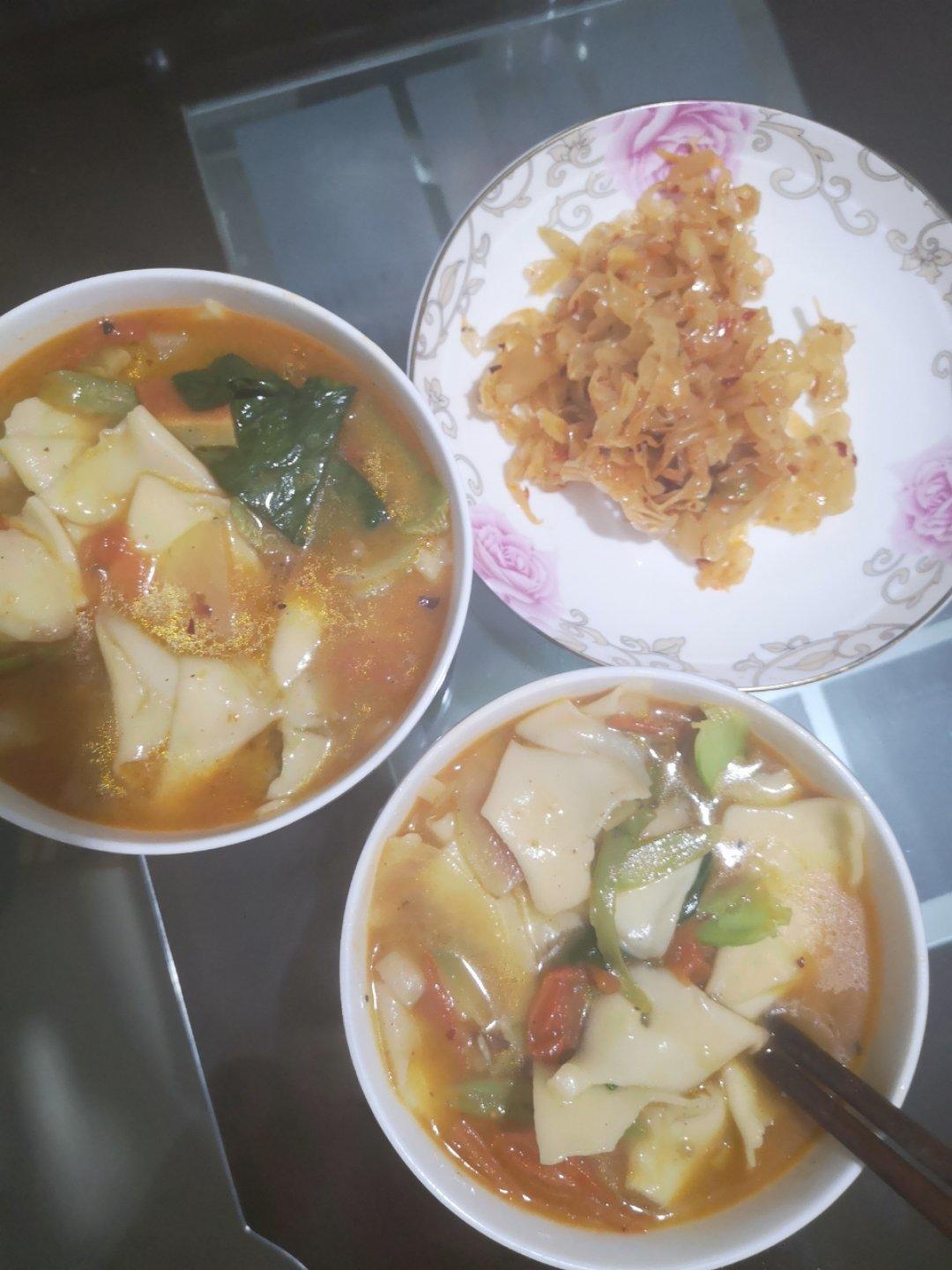 西红柿鸡蛋面片 （内附揪面片教程）