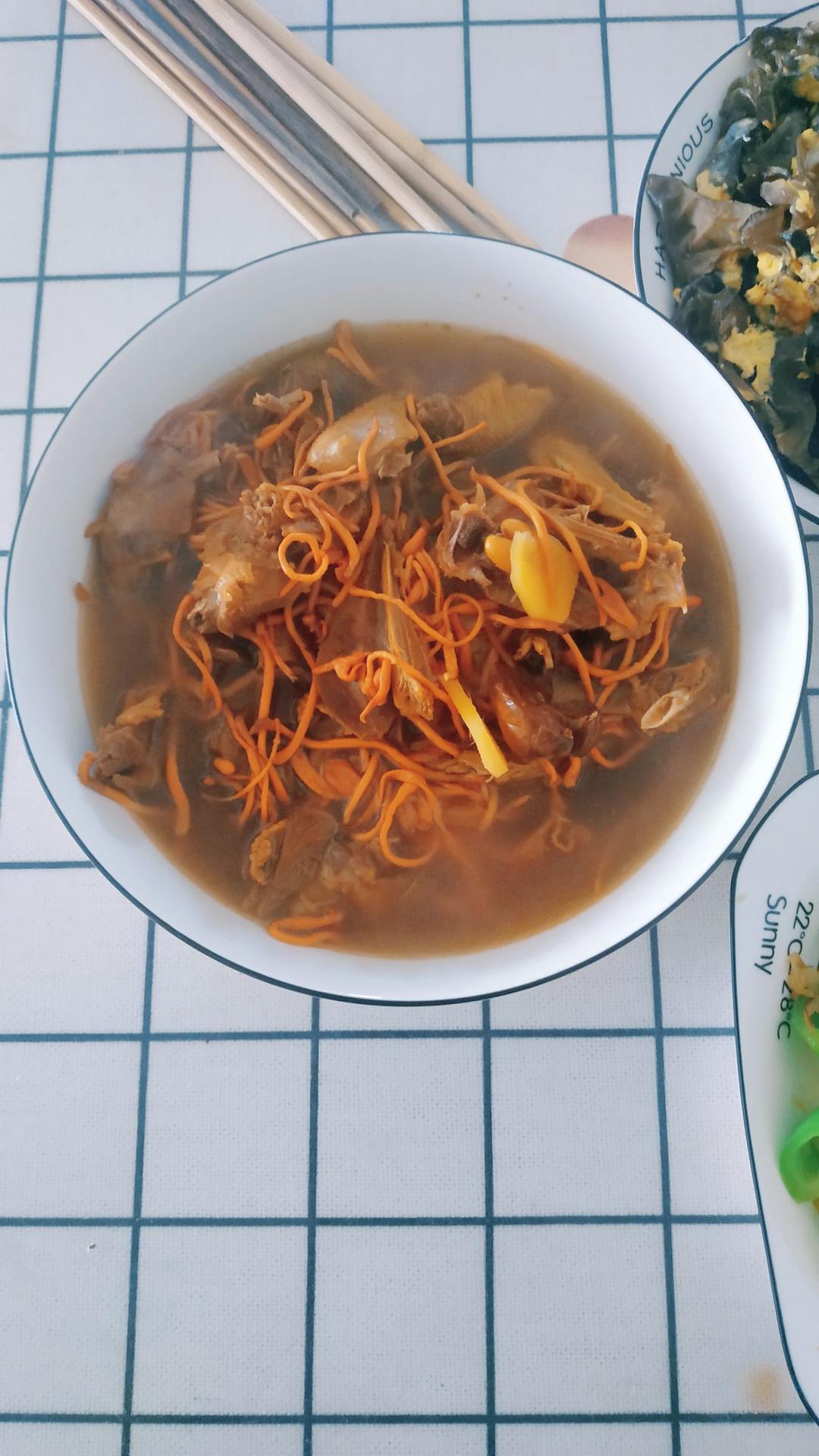 虫草花炖鸽子汤