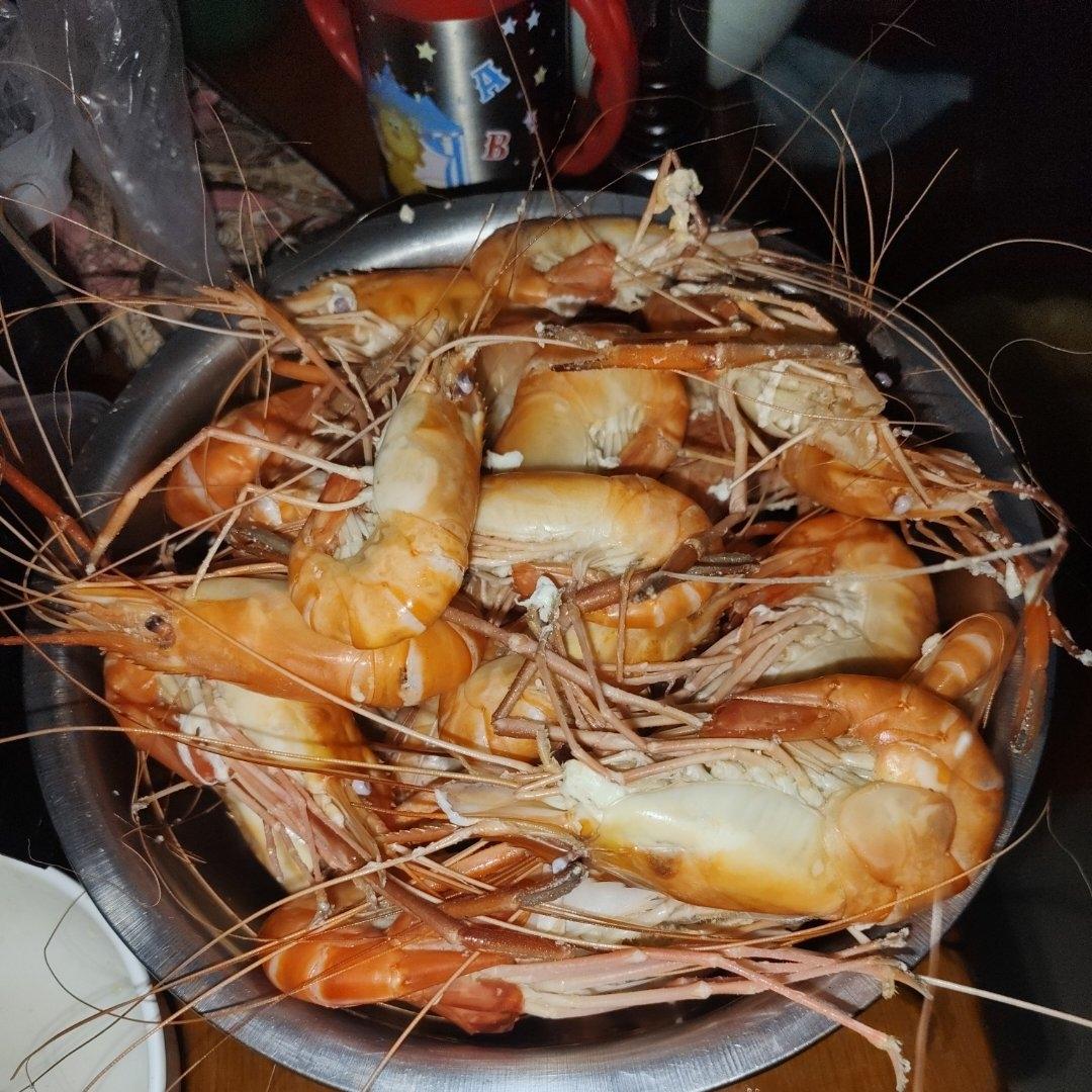 百吃不厌的白灼罗氏虾🦐