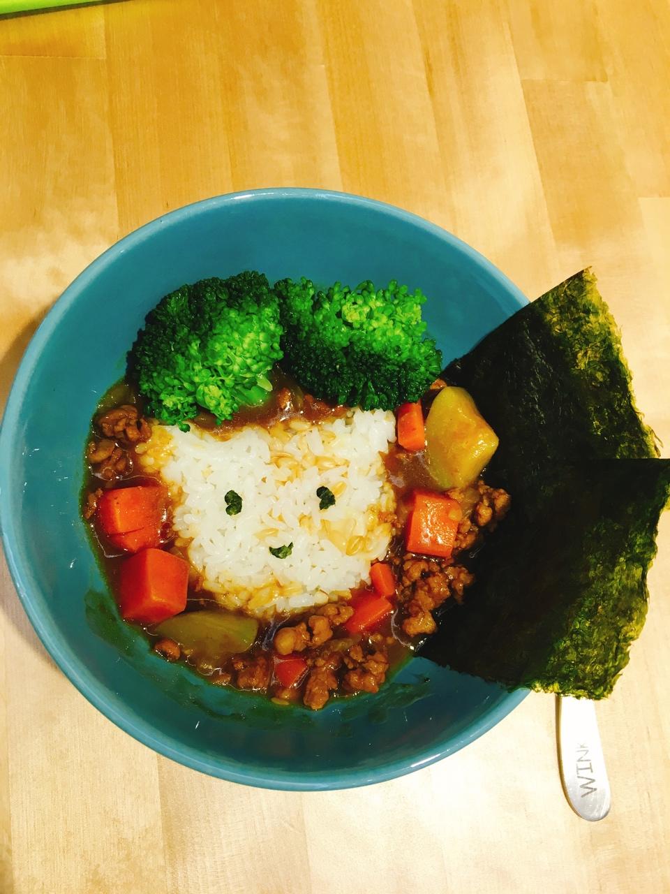 茄子绞肉咖喱饭