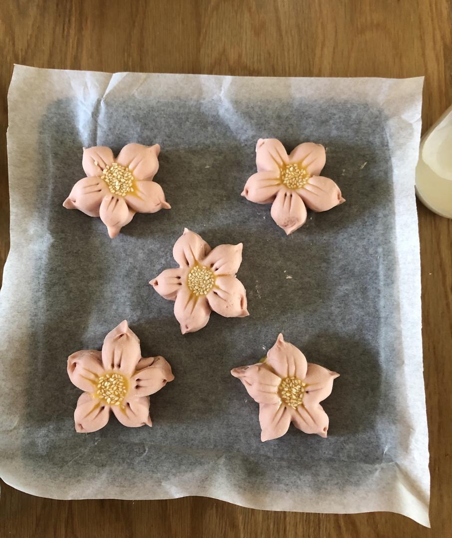 🌸花都开好了--步骤超详尽的桃花酥(无色素!火龙果版)