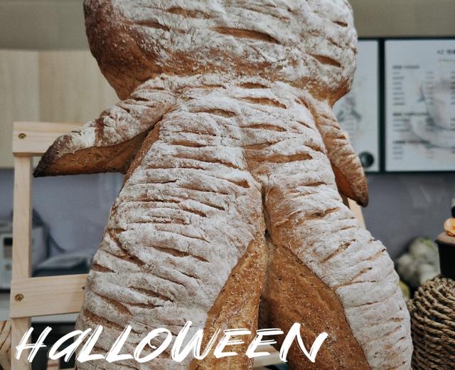 100%法国全麦乡村木乃伊欧包👻🎃万圣节装饰的做法