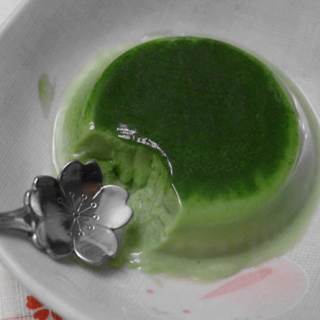 翡翠抹茶牛奶布丁