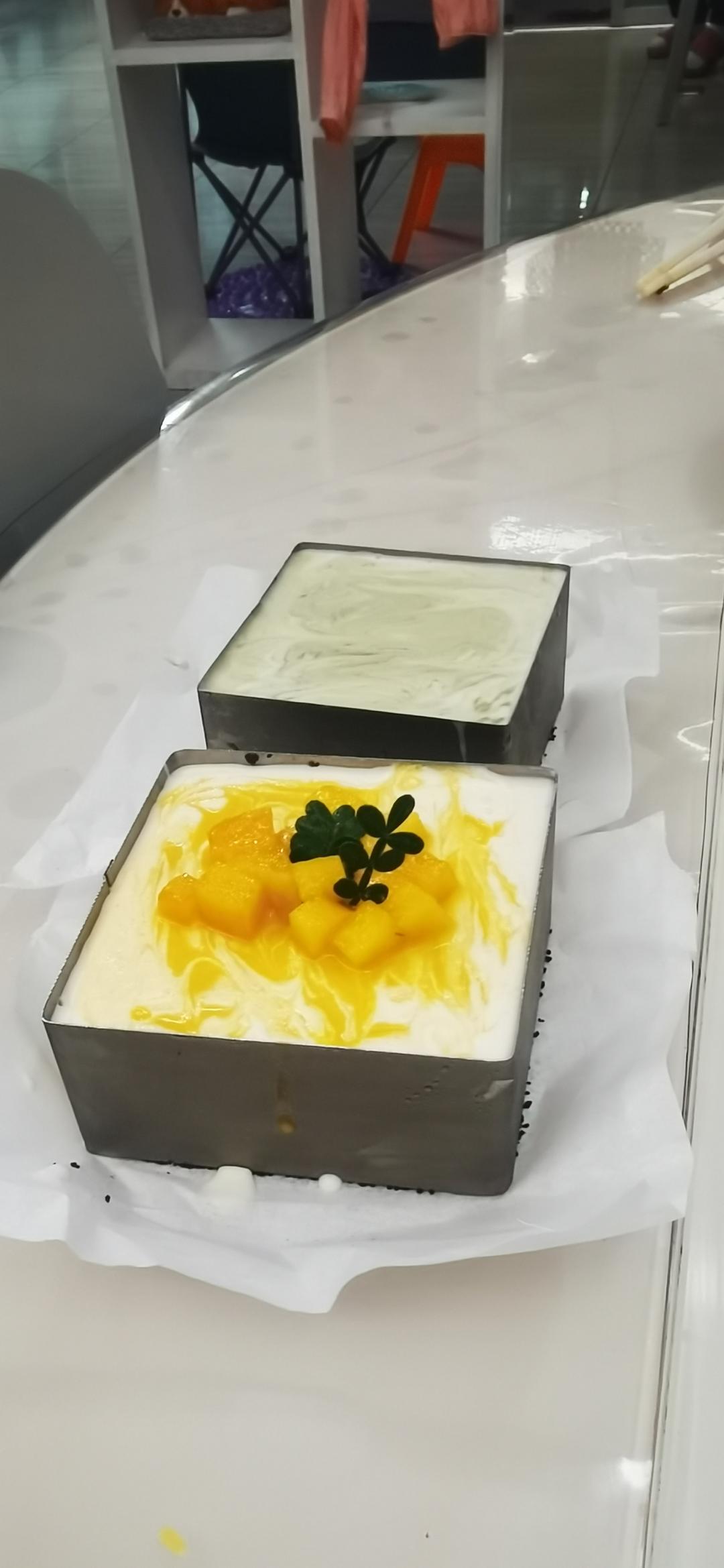 免烤❗️搅一搅就成功｜大理石纹紫薯慕斯蛋糕