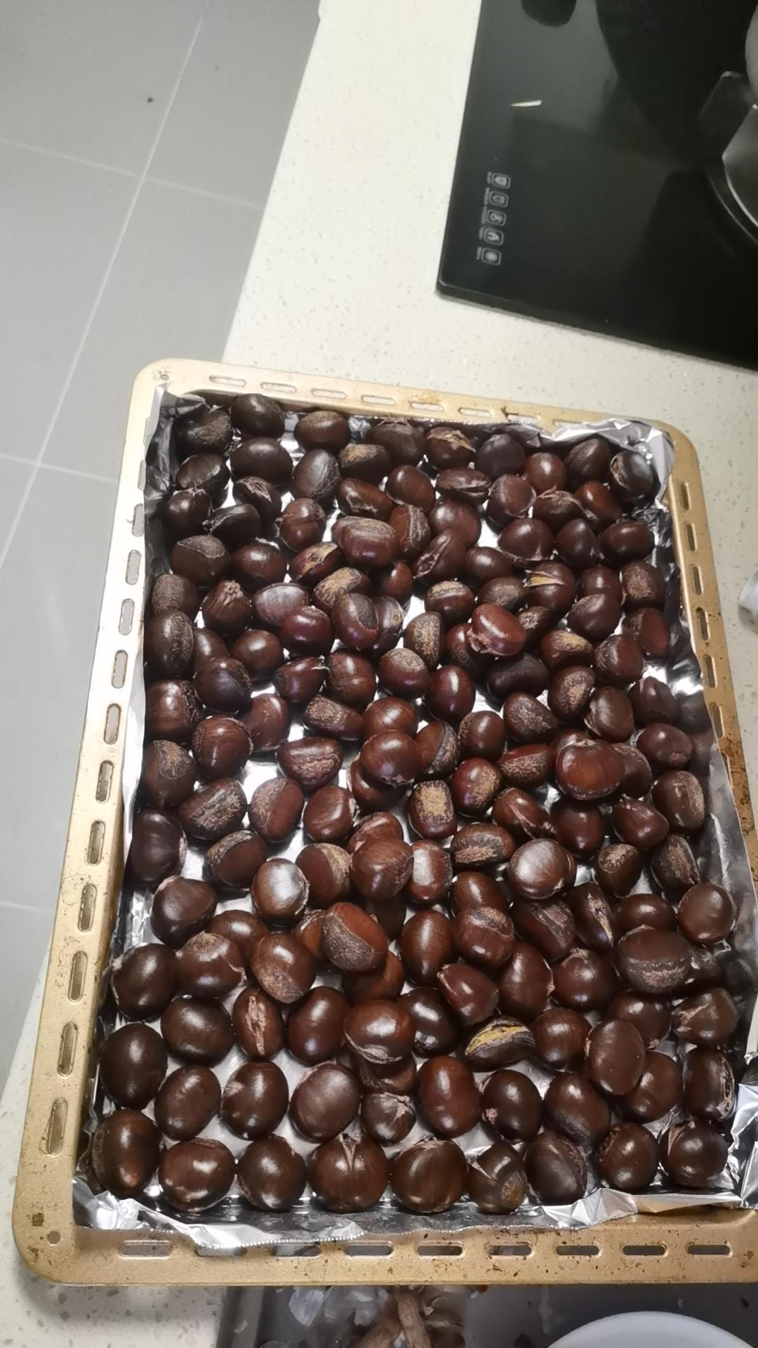 烤箱版烤板栗 比路边糖炒板栗还好吃