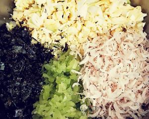 虾皮、鸡蛋、芦笋、紫菜素鲜馄饨(阳春面的汤)的做法 步骤4