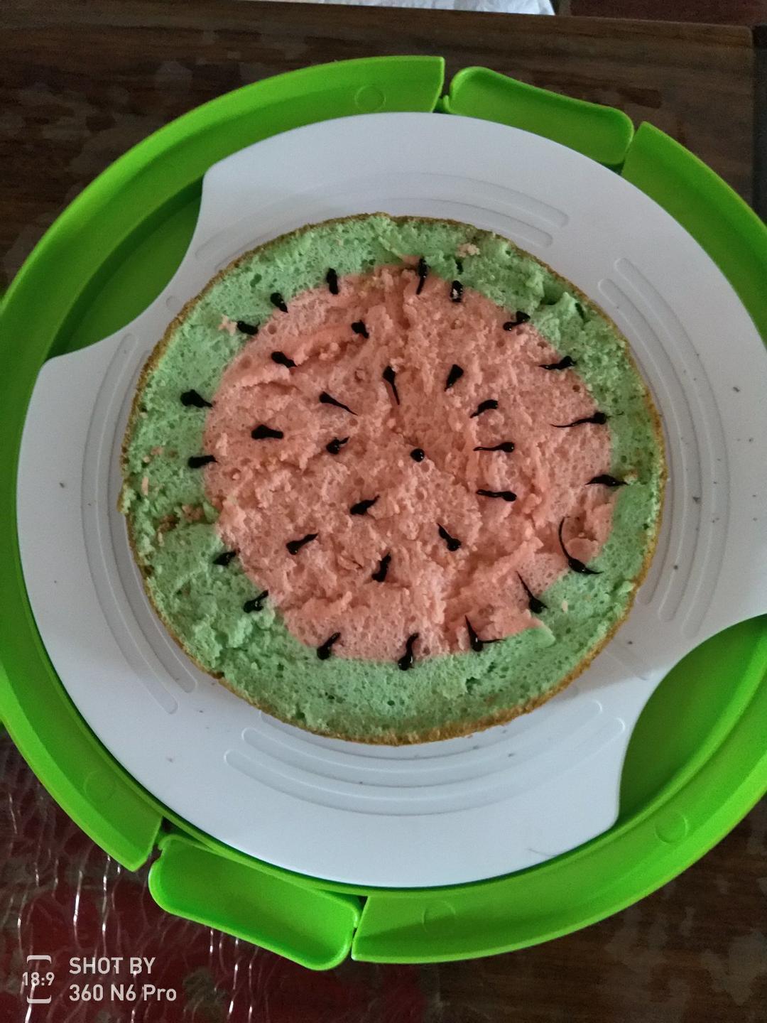 炎炎夏日~来根西瓜冰淇淋蛋糕吧（gif动图）