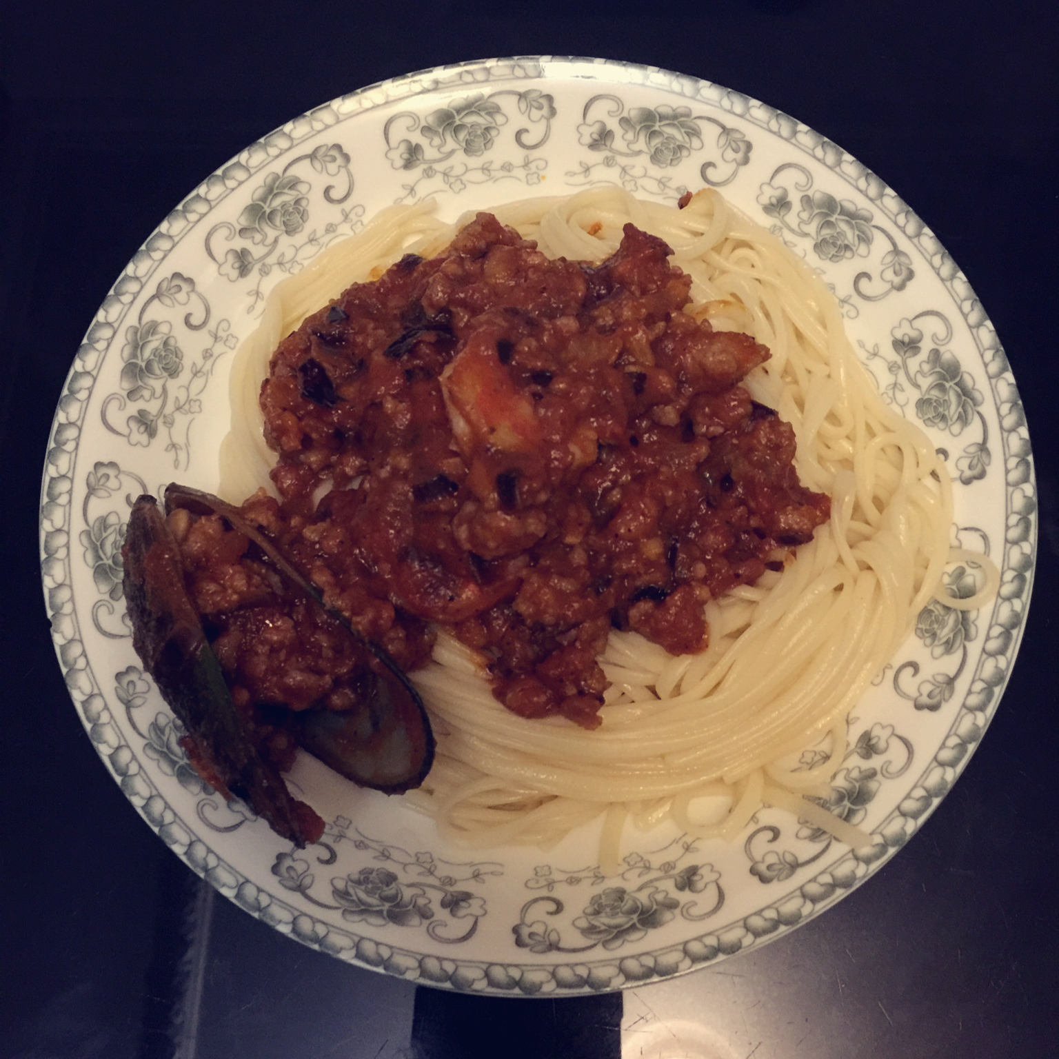 意大利肉酱海鲜面