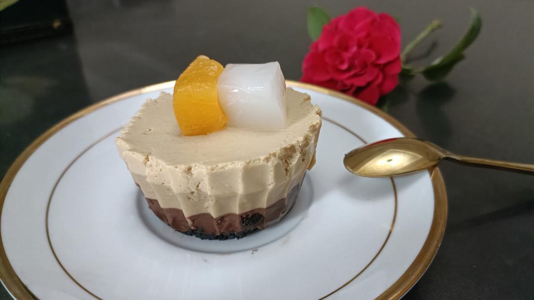 简单免烤☕️咖啡巧克力慕斯蛋糕🍰多重口感