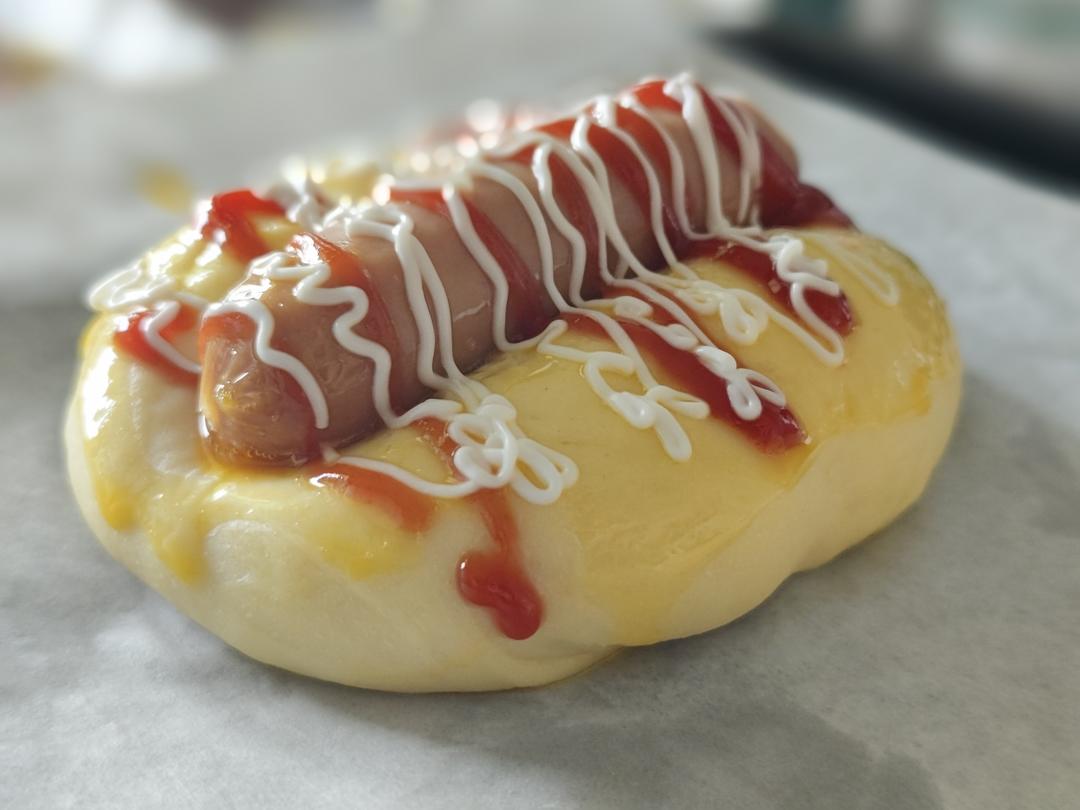 孩子喜欢的肠仔包（超快手面包，一次发酵）