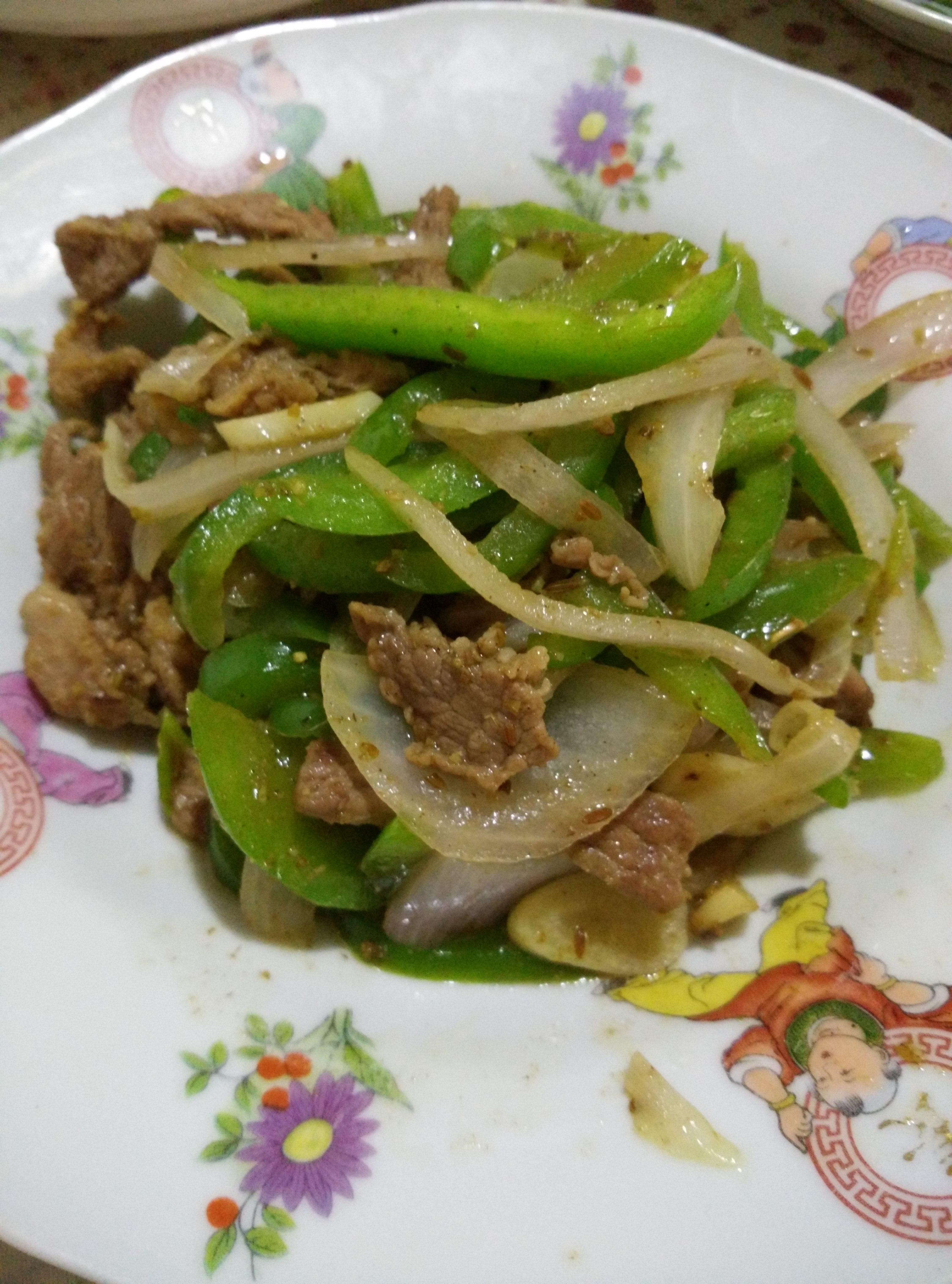 孜然青椒炒肉