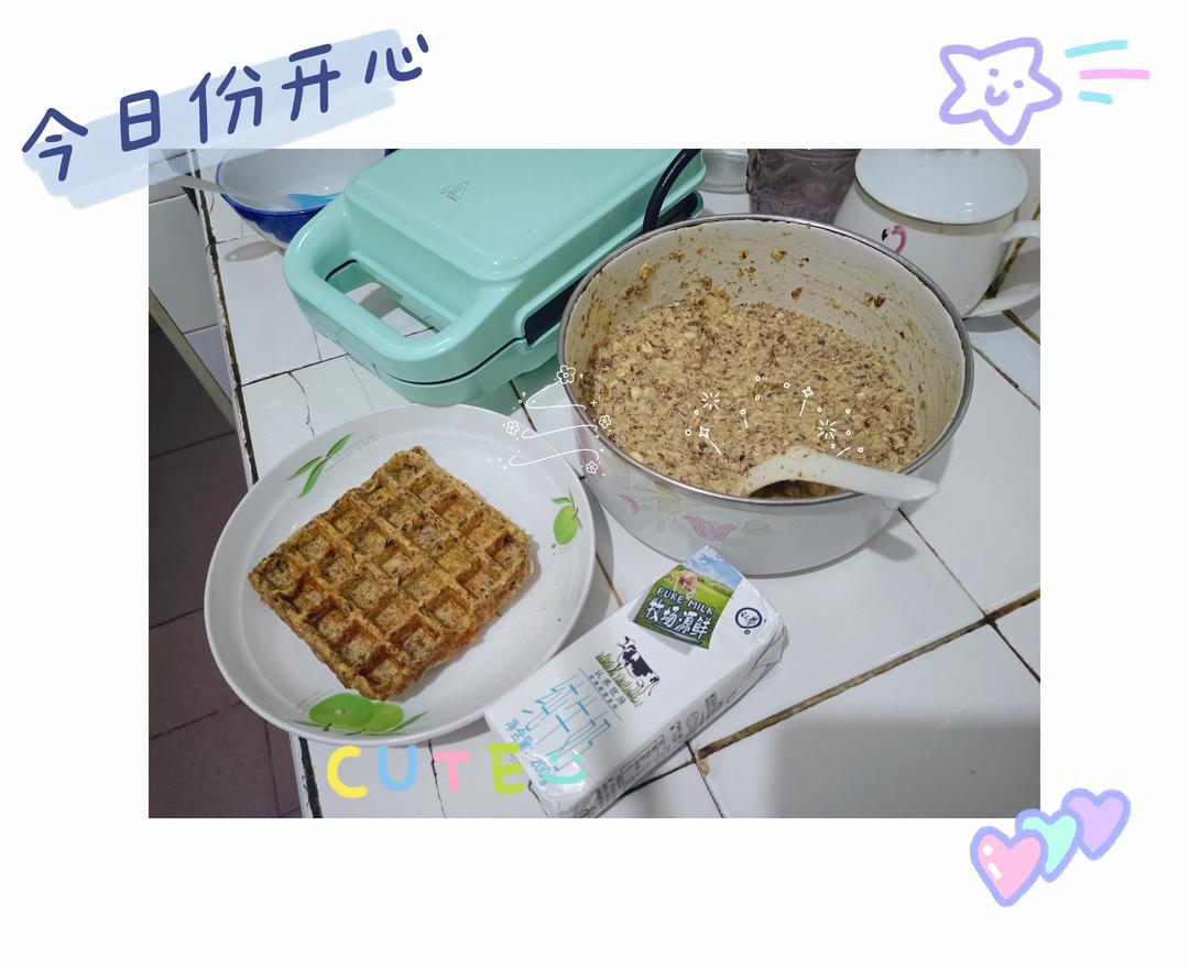 无糖无面粉的香蕉燕麦华夫饼