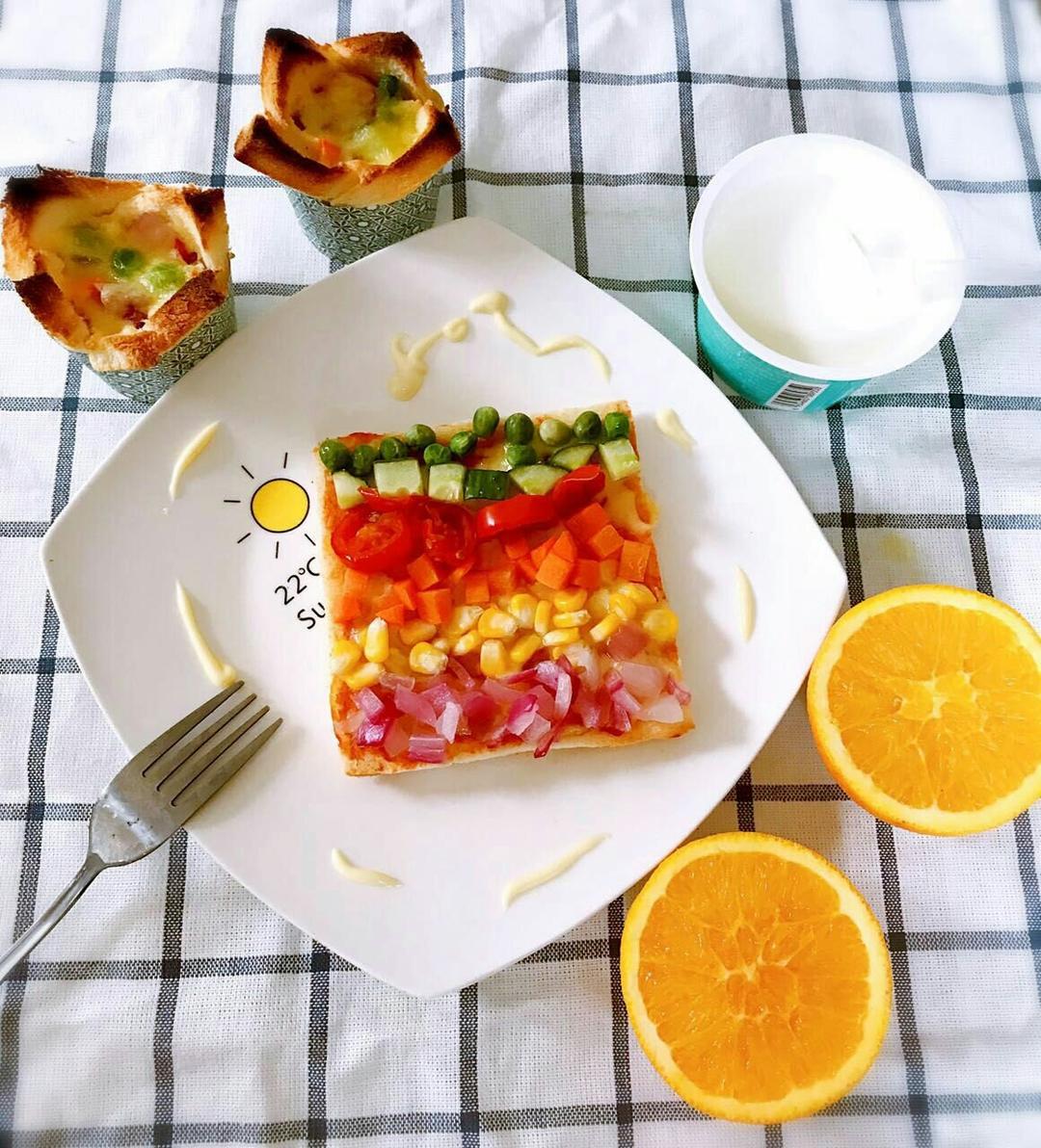 彩虹吐司披萨（懒人版）