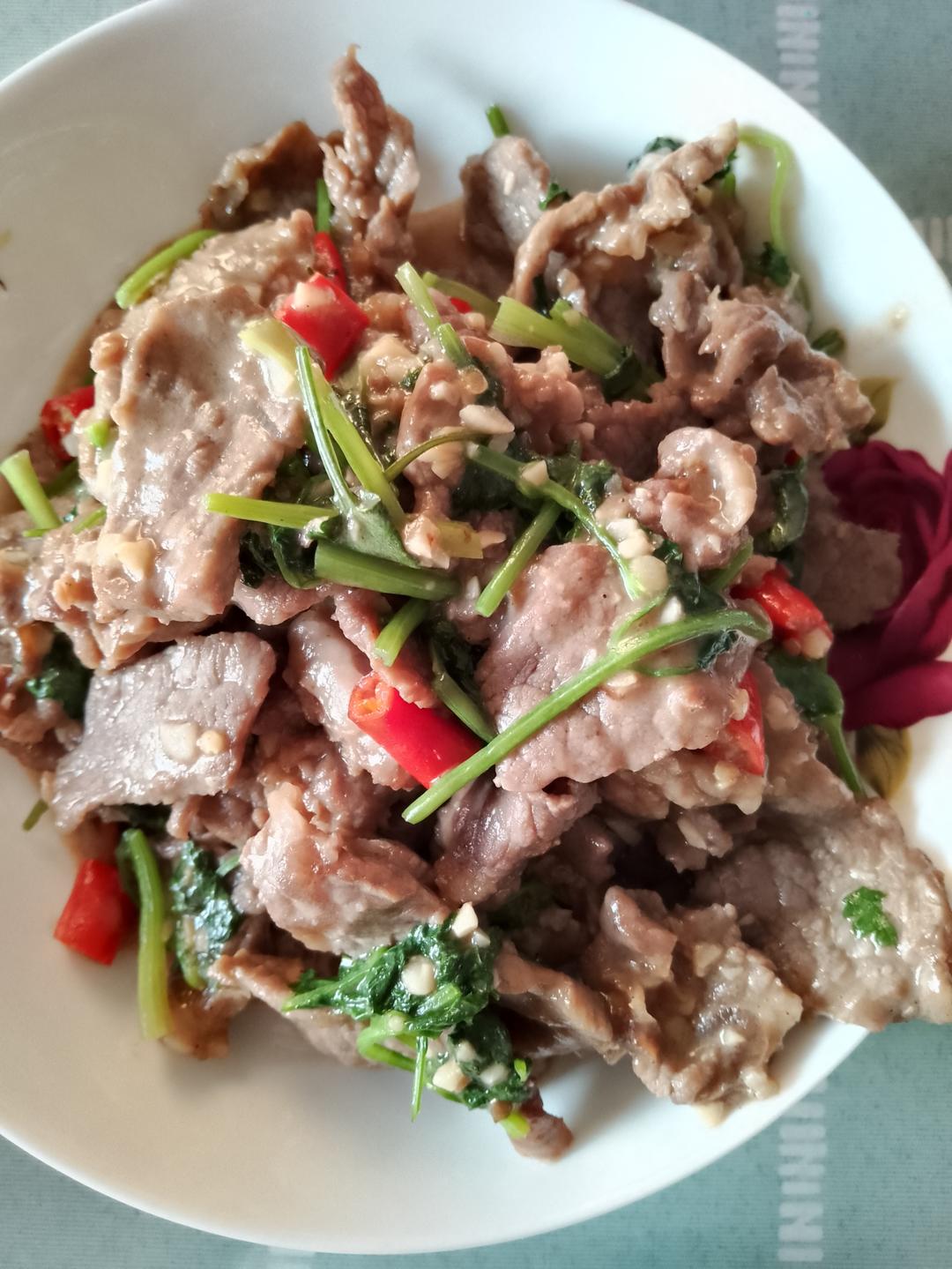 香菜炒牛肉，香辣下饭，爱吃香菜的朋友看过来，拌饭绝了