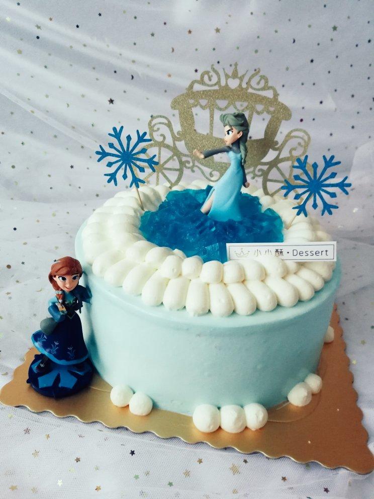 冰雪奇缘主题双层蛋糕--Frozen艾莎
