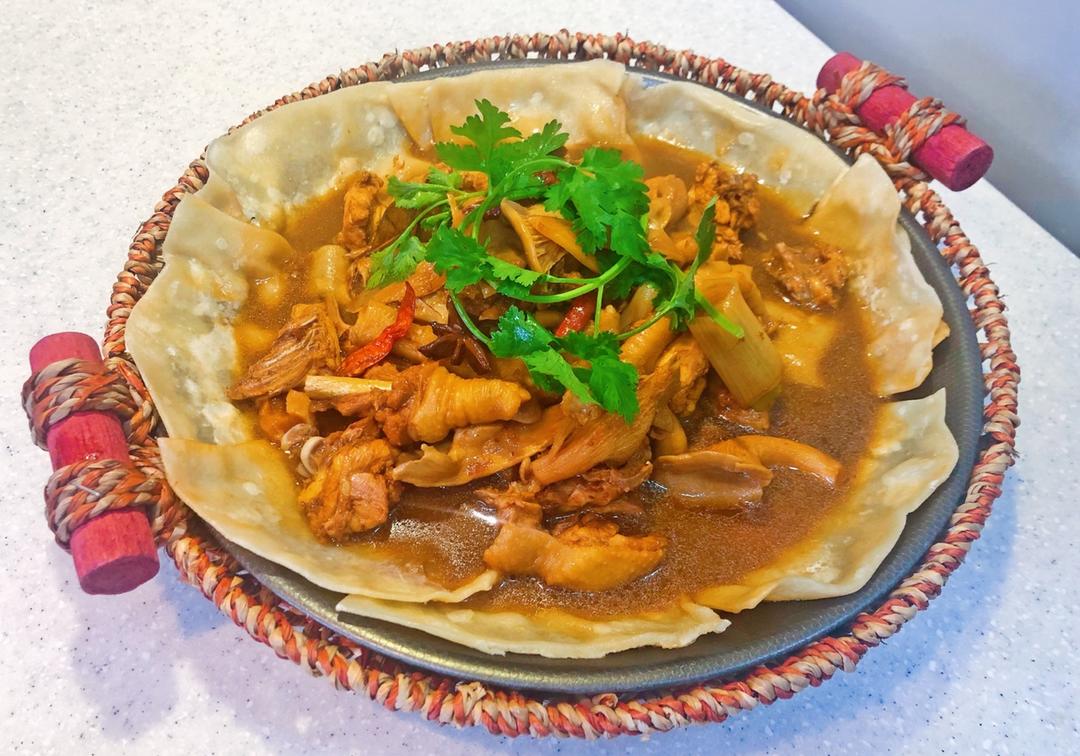 地锅鸡贴饼（两种贴法）