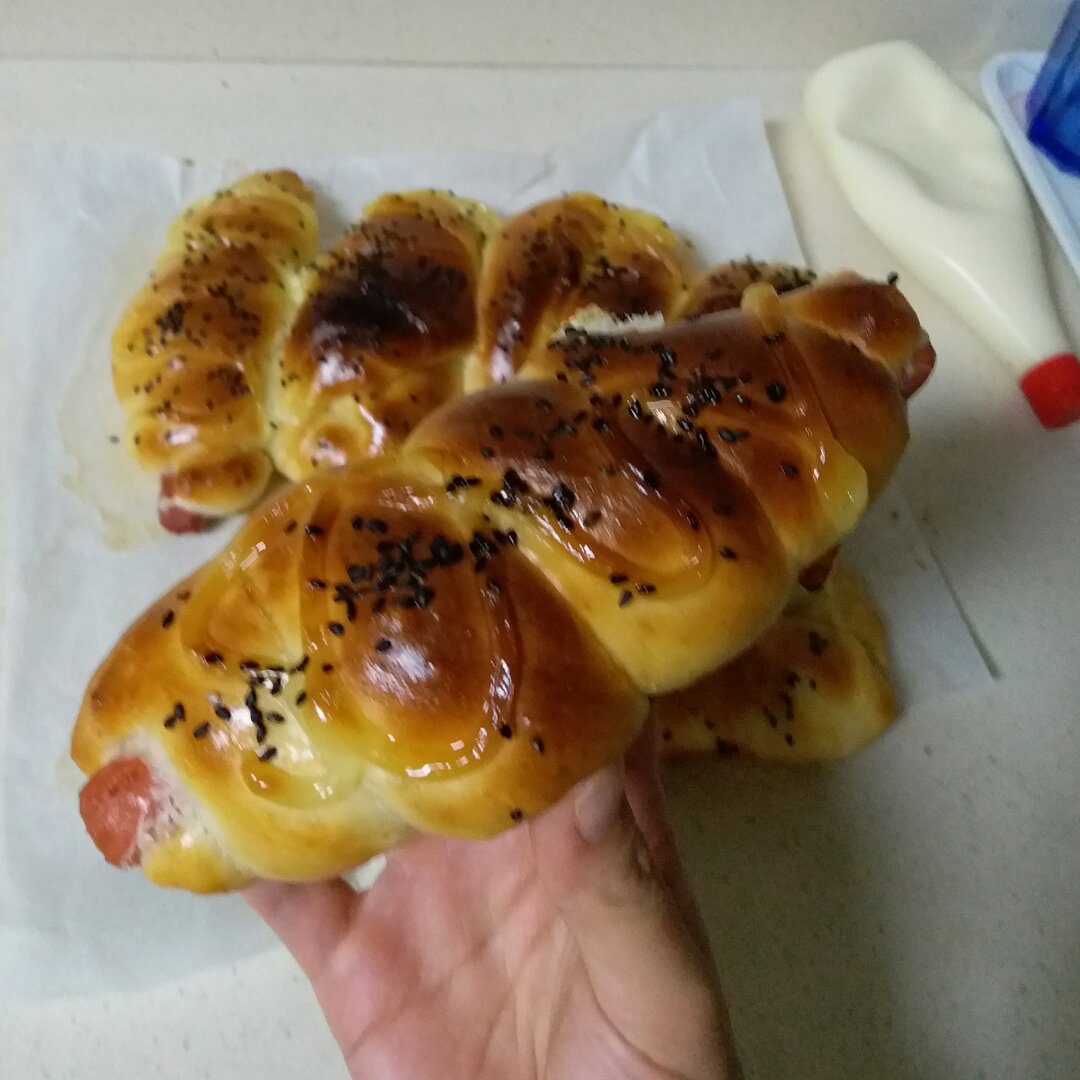 火腿肠早餐面包（一次发酵法）