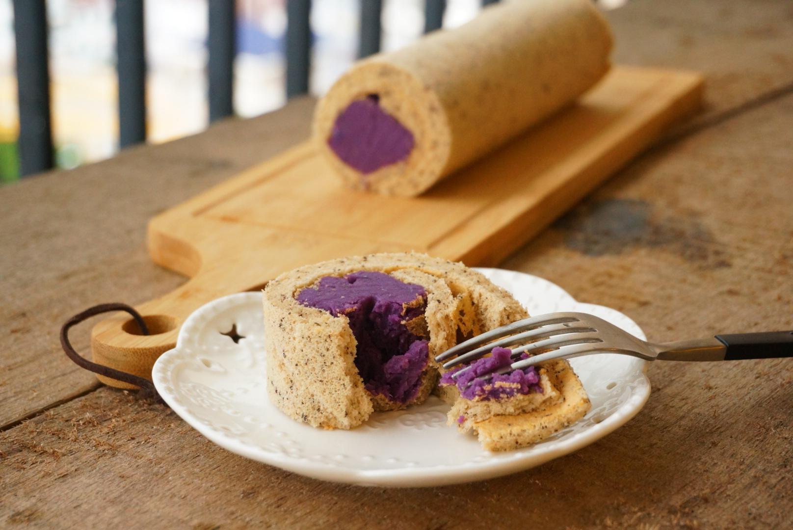 红茶紫薯蛋糕卷的做法