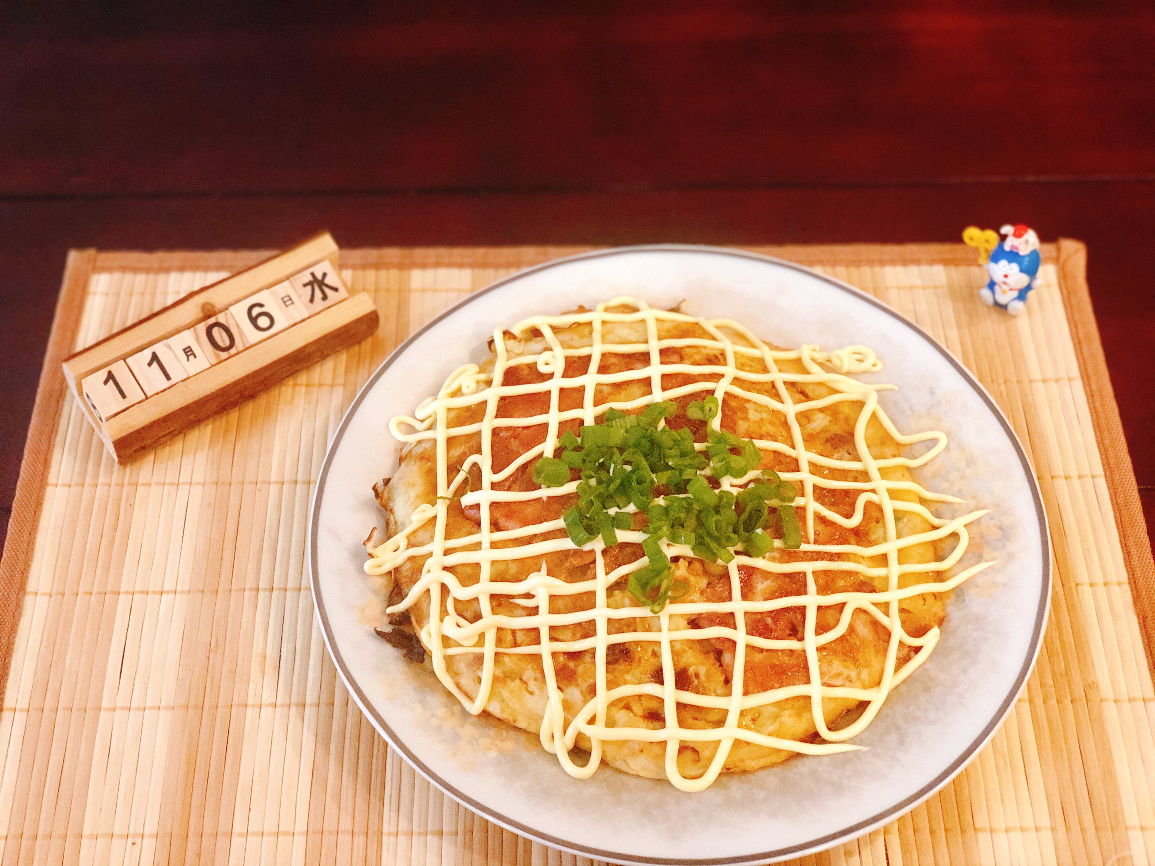 减脂Day29: 日式大阪烧➕培根口蘑芝士煎蛋➕蒙古奶茶的做法 步骤2
