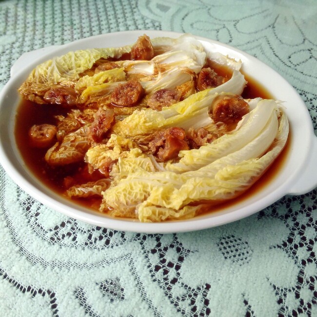 火腿肉蒸娃娃菜