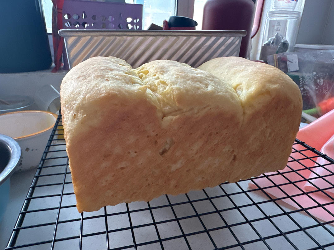 用烤箱自己做面包--手工牛奶吐司面包