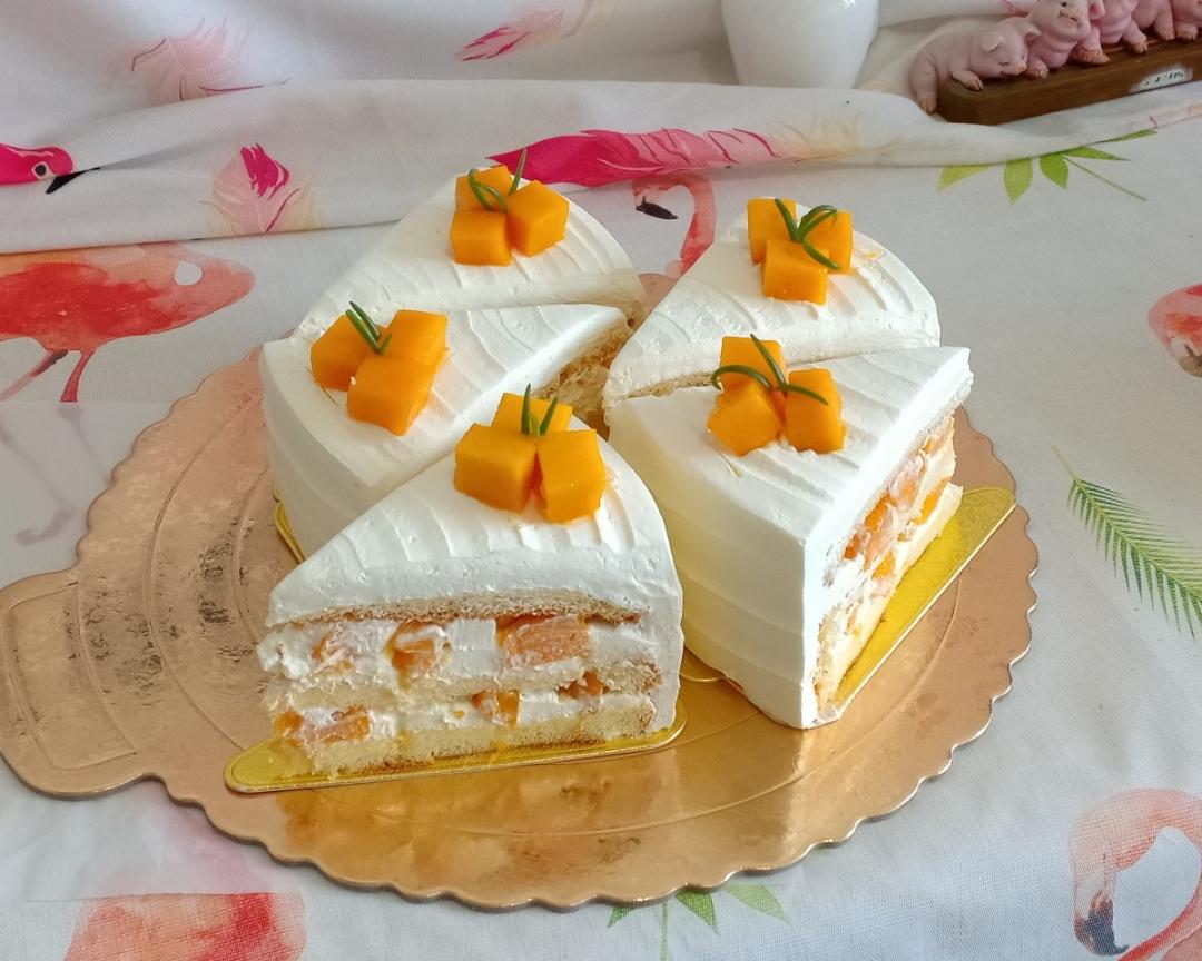 芒果切块蛋糕的做法