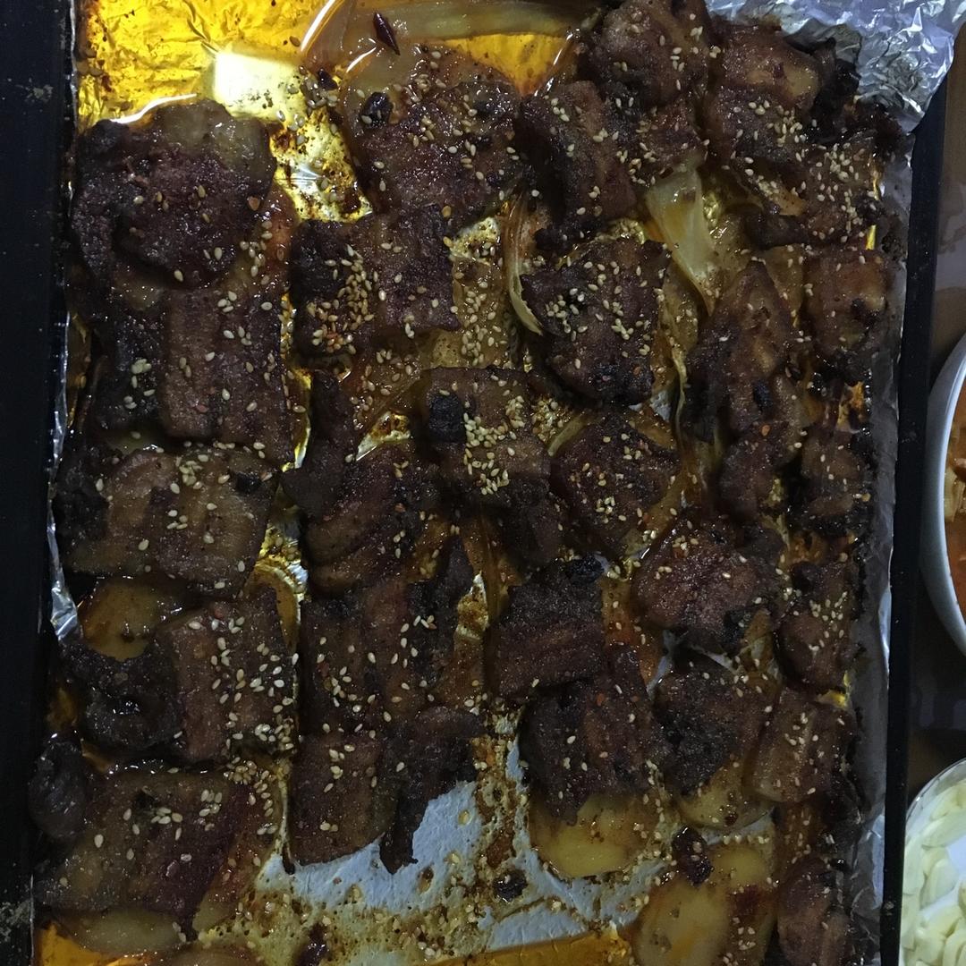 烤箱版土豆烤五花肉