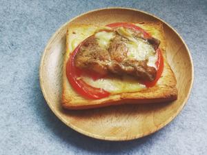 【一人食】快手番茄鸡胸烤吐司的做法 步骤4