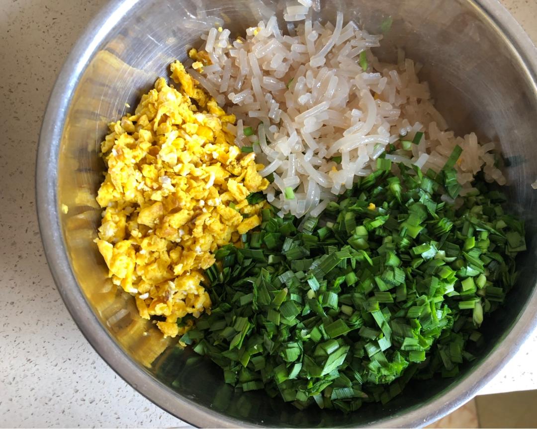 韭菜鸡蛋粉条素饺子