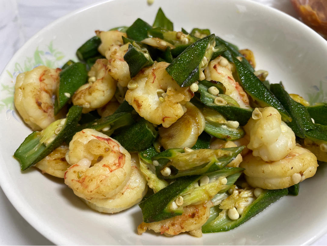 秋葵炒虾仁🍤