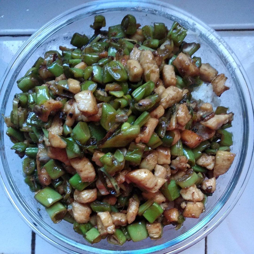 孜然豆角鸡丁「下饭菜」