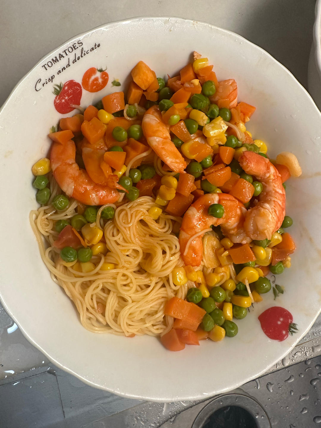 大虾 番茄 杂锦 竹升面