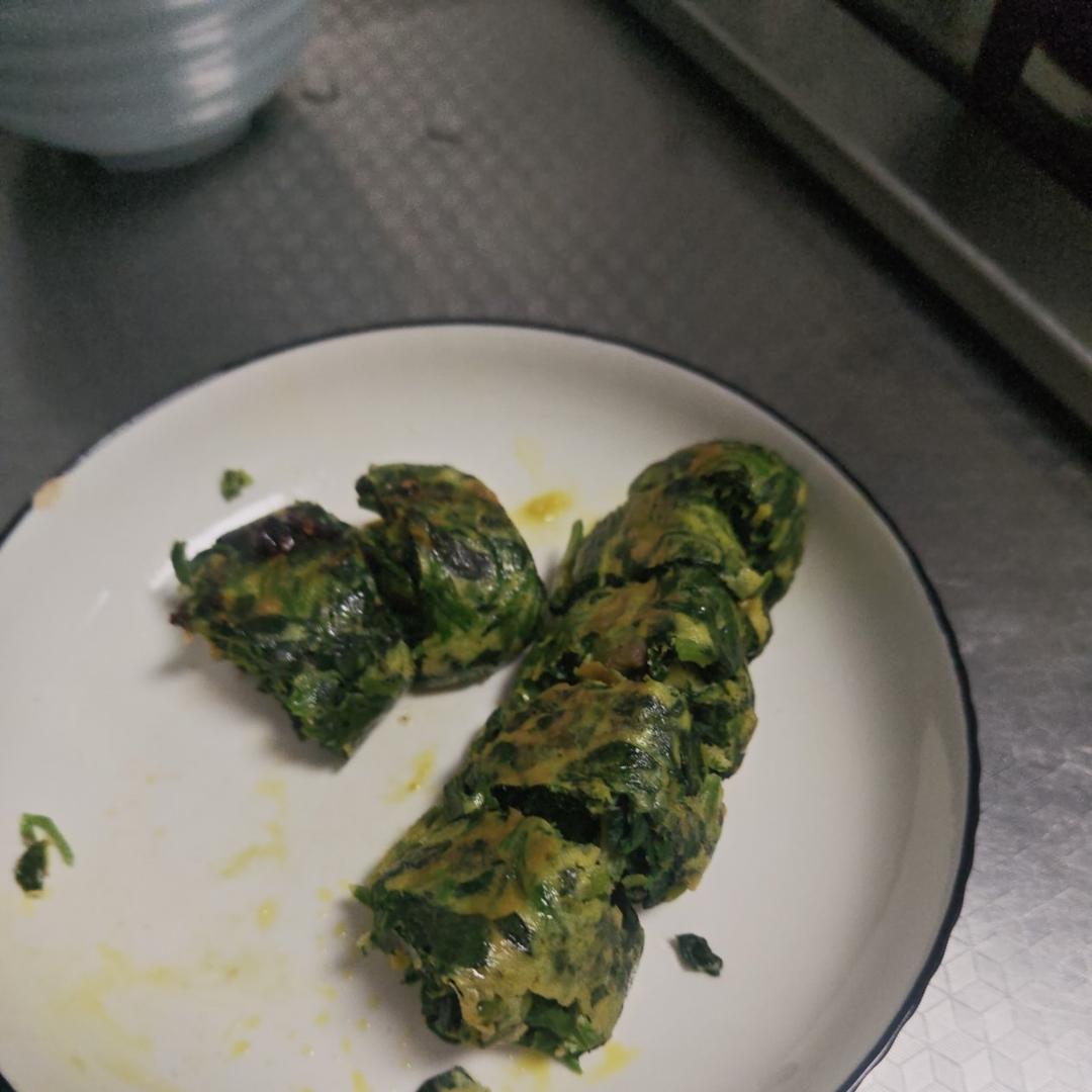 简易版菠菜鸡蛋卷懒人菜