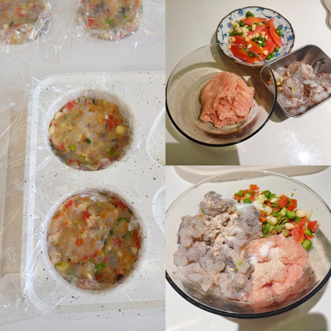 鸡胸肉虾仁鲜蔬饼