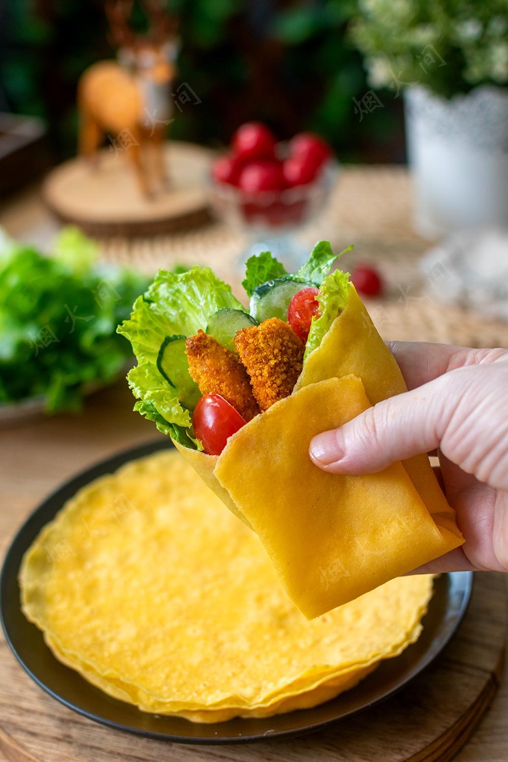 来，吃个卷饼🌯｜纯玉米面薄饼