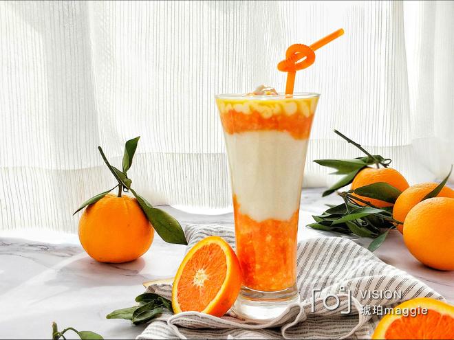 红橙酸奶饮的做法