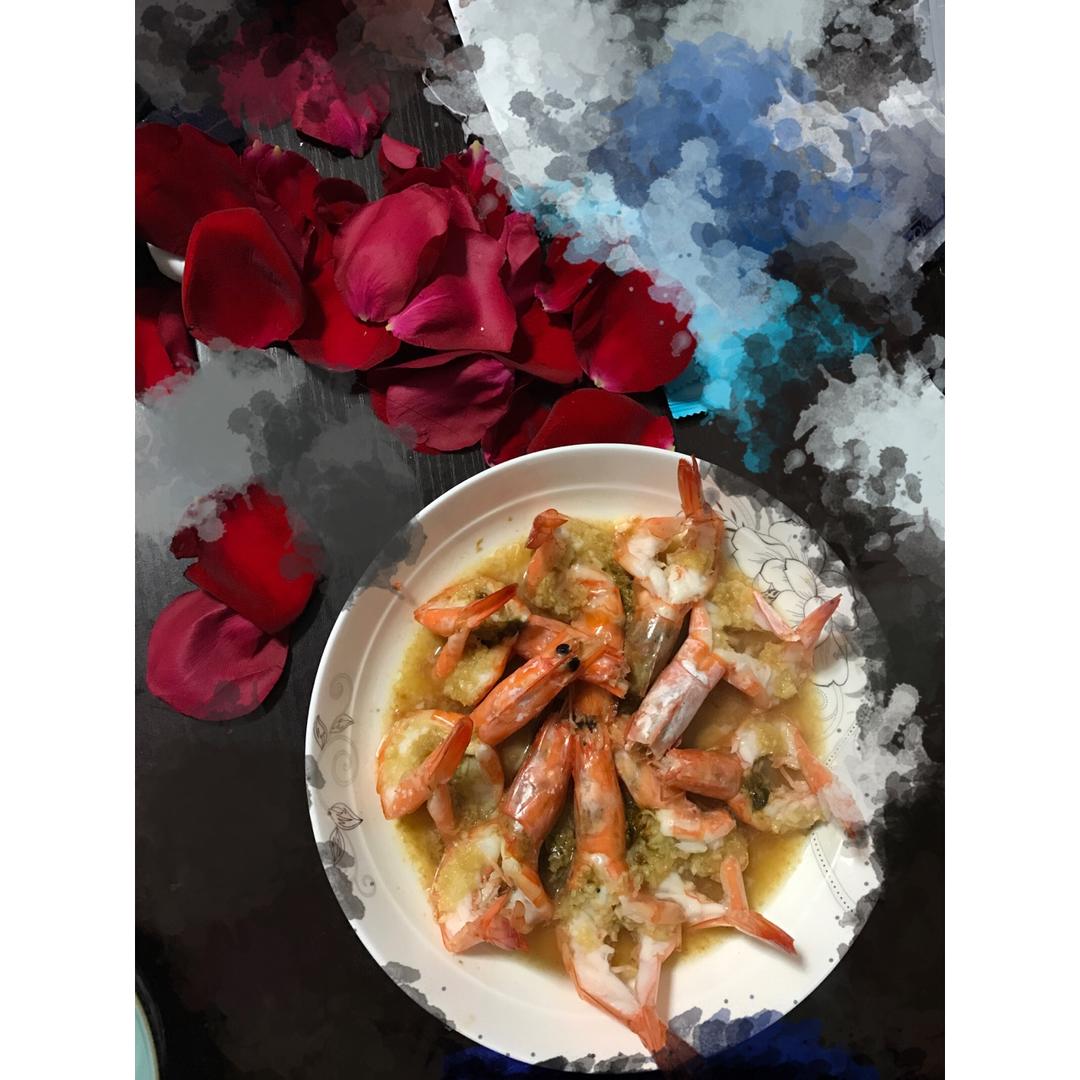 蒜蓉蒸虾