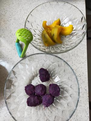 紫薯南瓜馒头【豆沙包】的做法 步骤2
