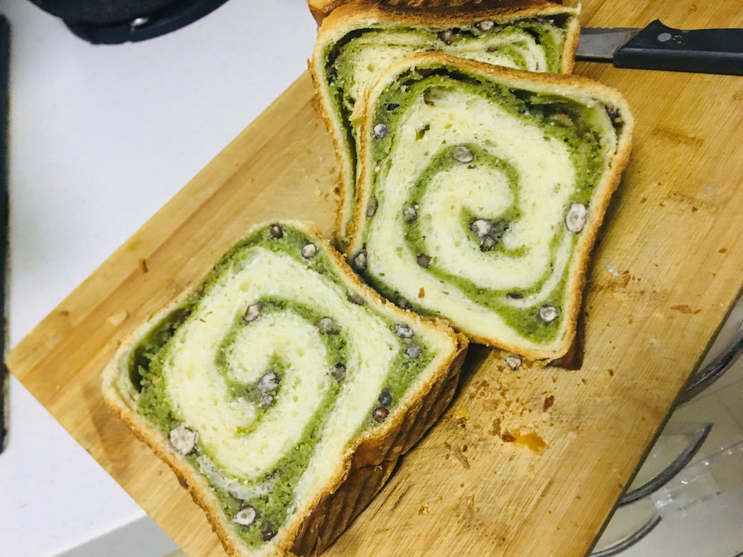 抹茶红豆馅吐司