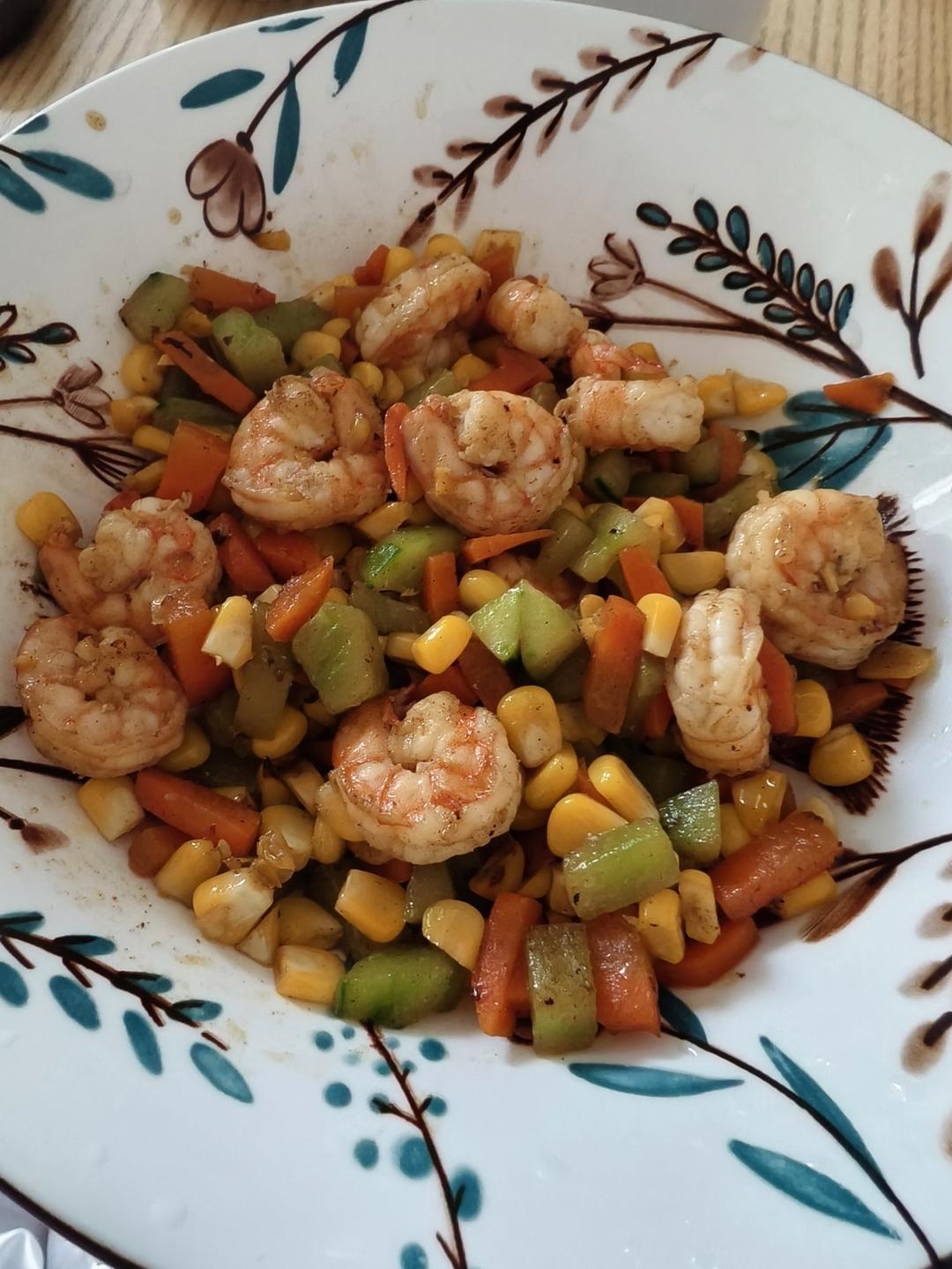 什锦玉米粒虾仁🍤🌽🥕