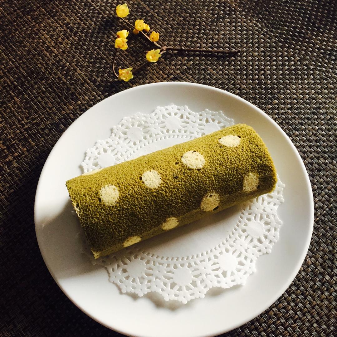 抹茶波点（条纹）蛋糕卷