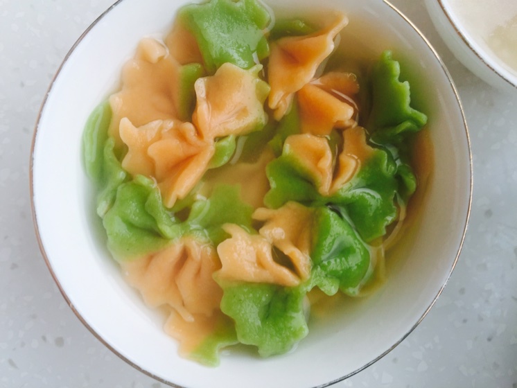 自制彩色蝴蝶面、手擀面